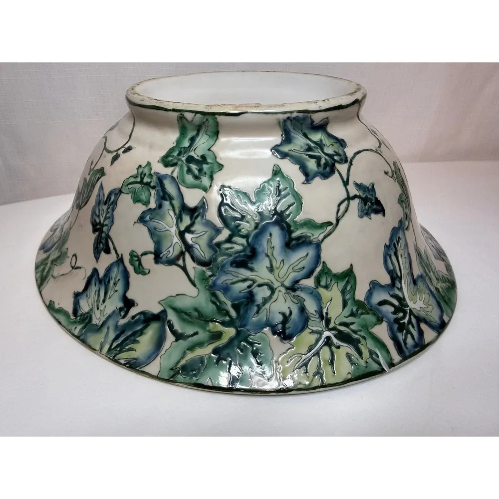 Large Vintage Chinese Ivy Floral Bowl Oklahoma Importing‎ Co 12